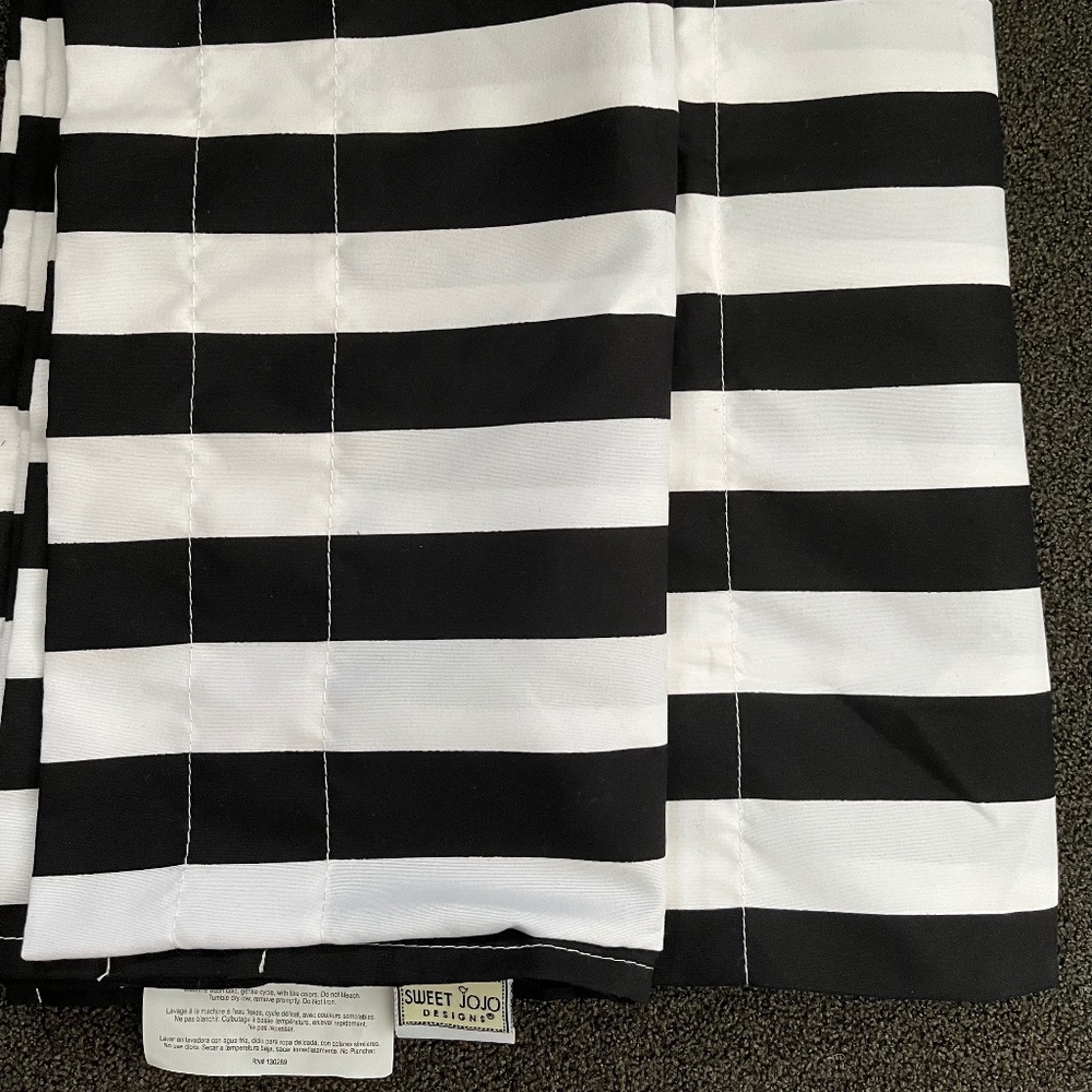 Sweet Jojo Designs Black and White Stripe Window Valance (set of 2)